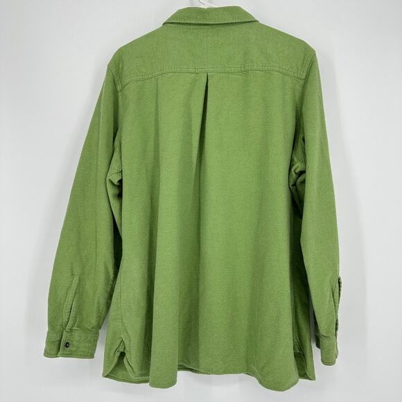 Woolrich Flannel Shirt MENS XXL Gorpcore Preppy Outdoor Nature Camping Green - Picture 7 of 8